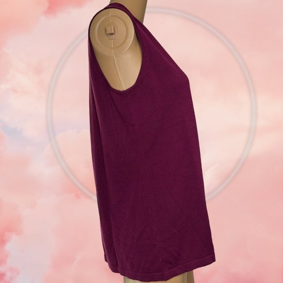 Joan’s Rivers Womens Set Sweater-Vest Large Stretch Burgundy Cotton Fabric - Picture 11 of 14